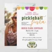 Mexikanische Fiesta Pickleball Bridal Couples Dusc Einladung (Vorne/Hinten)