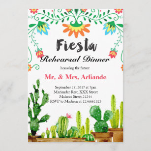 Mexikanische Fiesta-Proben-Abendessen-Einladung Einladung