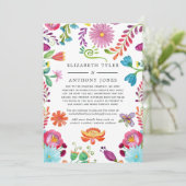 Mexikanische Fiesta Reduced Wedding Guest List Ankündigung (Stehend Vorderseite)