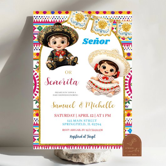 Mexikanische Fiesta Senor oder Senorita Geschlecht Einladung
