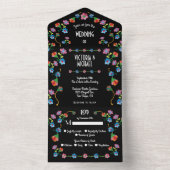 mexikanische Fiesta-Stickerei All In One Einladung (Innen Boden)