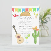 Mexikanische Fiesta Taco-Hochzeit Einladung (Stehend Vorderseite)
