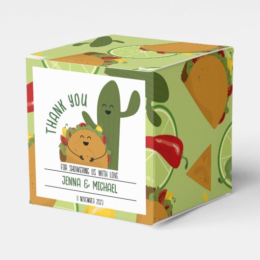 Mexikanische Fiesta-Taco-Paare Babydusche Geschenkschachtel (Vorderseite)