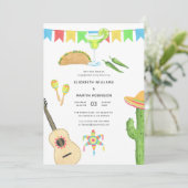 Mexikanische Fiesta Taco "über Liebe Engagement Pa Einladung (Stehend Vorderseite)