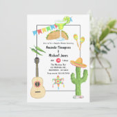 Mexikanische Fiesta Taco und Tequila Paare Dusche Einladung (Stehend Vorderseite)