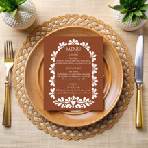 mexikanische Fiesta talavera terracotta boho Menük