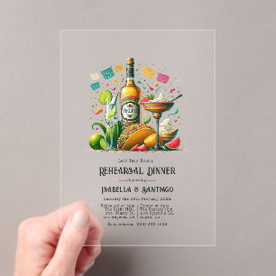 Mexikanische Fiesta-Tequila-Probeessen-Einladung Acryleinladungen
