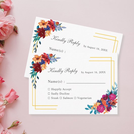 mexikanische Fiesta Wedding RSVP Card Begleitkarte