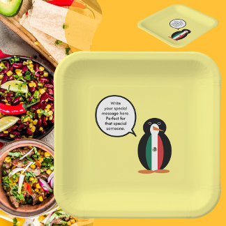 Mexikanische Flagge als Gesprächspartnerin mit Pin Pappteller