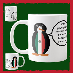 Mexikanische Flagge als Vortragende Frau Penguin J Jumbo-Tasse
