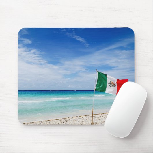 mexikanische Flagge am Strand Mousepad (Mit Mouse)