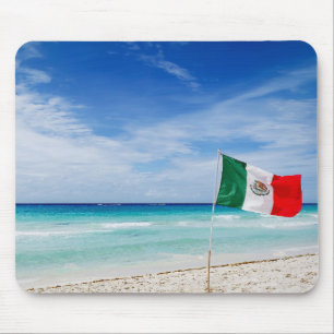 mexikanische Flagge am Strand Mousepad