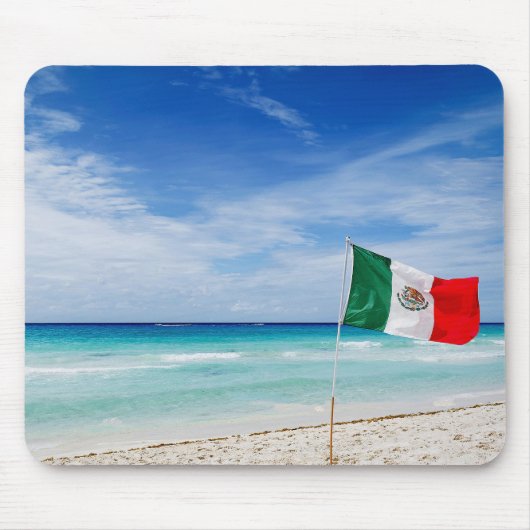 mexikanische Flagge am Strand Mousepad (Vorne)