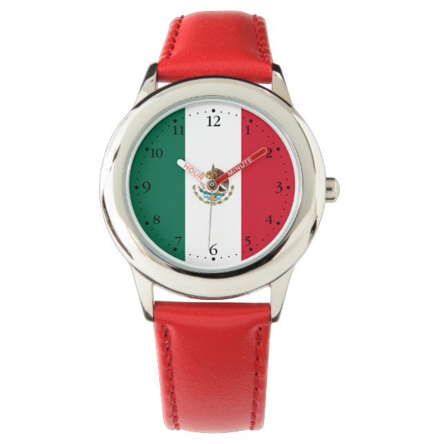 mexikanische Flagge Armbanduhr (Vorderseite)