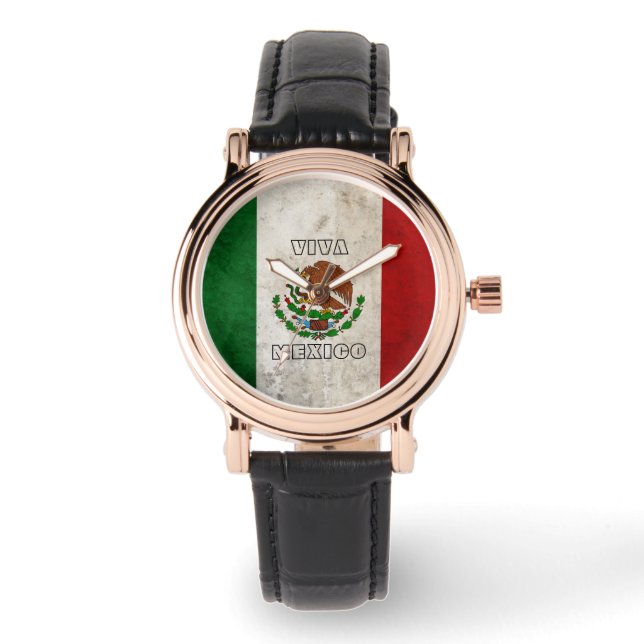 mexikanische Flagge Armbanduhr (Vorderseite)