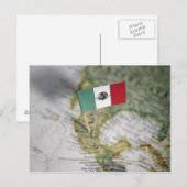 Mexikanische Flagge auf Karte (Vorne/Hinten)