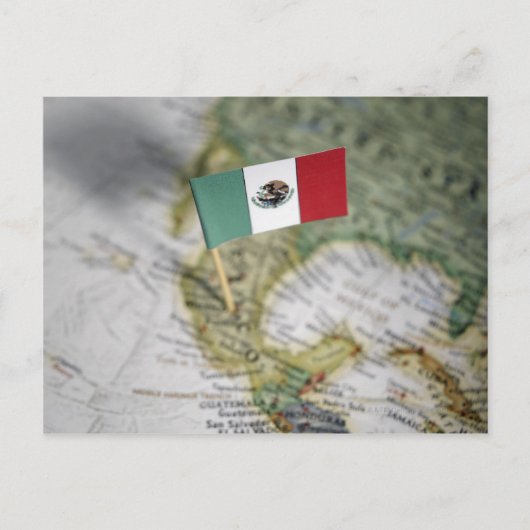 Mexikanische Flagge auf Karte (Vorderseite)
