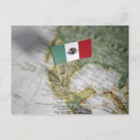 Mexikanische Flagge auf Karte