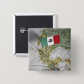 Mexikanische Flagge auf Karte Button (Vorne & Hinten)