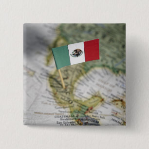 Mexikanische Flagge auf Karte Button