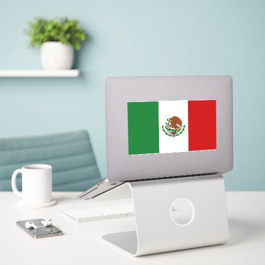 mexikanische Flagge Aufkleber (Laptop auf Schreibtisch)
