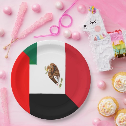 Mexikanische Flagge der Vereinigten Arabischen Emi Pappteller (Party)