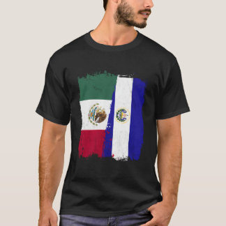 mexikanische Flagge El Salvador Halbe mexikanische T-Shirt