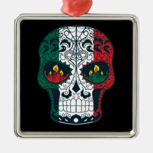 Mexikanische Flagge färbt Tag des toten Ornament Aus Metall