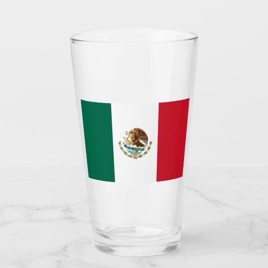 Mexikanische Flagge - Flagge Mexiko Glascup Glas (Vorderseite)