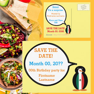 Mexikanische Flagge Frau Penguin Save the Date Ankündigungspostkarte