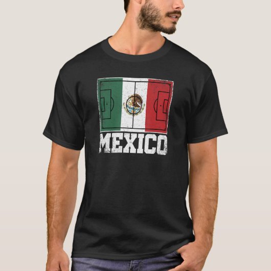 Mexikanische Flagge für Fußballfeld T-Shirt (Vorderseite)