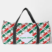 Mexikanische Flagge gepflasterte grüne Personalisi Duffle Bag (Vorderseite)