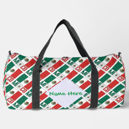 Mexikanische Flagge gepflasterte grüne Personalisi Duffle Bag