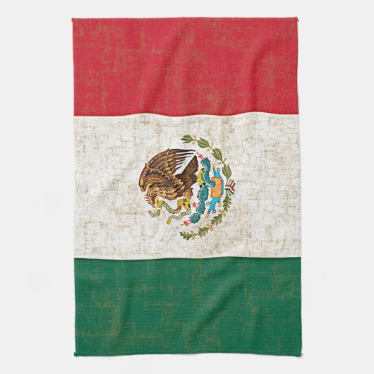 MEXIKANISCHE FLAGGE Geschirrtuch (Vertikal)