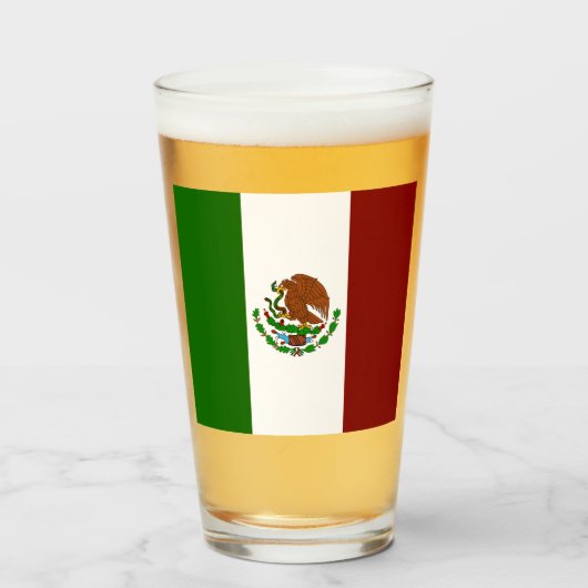 mexikanische Flagge Glas (Vorne (Gefüllt))