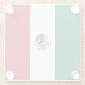 mexikanische Flagge Glasuntersetzer (Rückseite)
