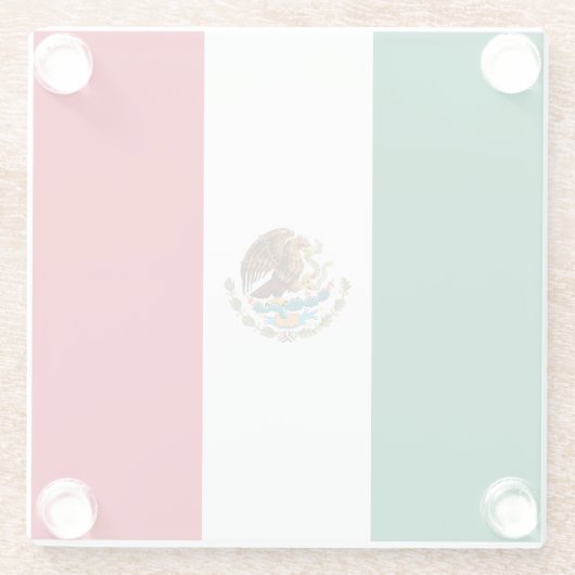 mexikanische Flagge Glasuntersetzer (Rückseite)
