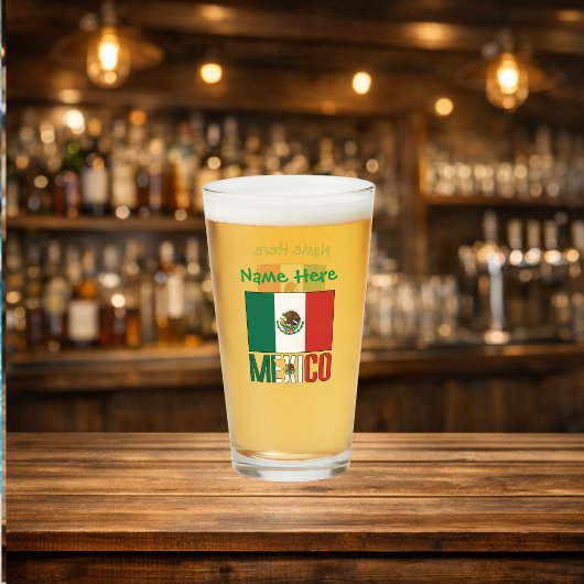 Mexikanische Flagge Grüne Personalisierung trinken Glas