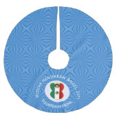 Mexikanische Flagge Hanukkah Angel Jahr Name Poly  Polyester Weihnachtsbaumdecke (Vorderseite)