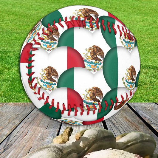 Mexikanische Flagge, Herz - Baseballs, Liebe Mexik Baseball