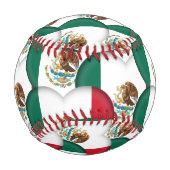 Mexikanische Flagge, Herz - Baseballs, Liebe Mexik Baseball (Rückseite)