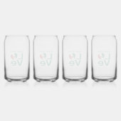 Mexikanische Flagge Herz Grüne LIEBE Personalisier Dosenglas (Hinten)