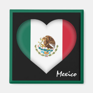 Mexikanische Flagge & Herz Mexiko Urlaub / Sport Magnet