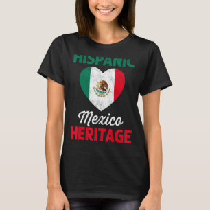 Mexikanische Flagge Herz-panisches Erbe Mexiko Kin T-Shirt