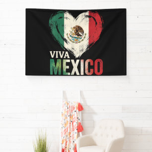 Mexikanische Flagge Herz Viva Mexiko Unabhängigkei Banner