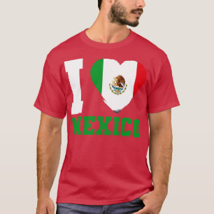 Mexikanische Flagge I Liebe Mexiko T-Shirt