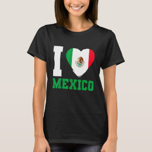 Mexikanische Flagge I Liebe Mexiko T-Shirt
