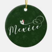 Mexikanische Flagge im Herzen, ich Liebe Mexiko Keramik Ornament (Vorne)