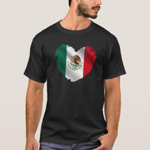 Mexikanische Flagge in Form von Herz-Mexiko T-Shirt