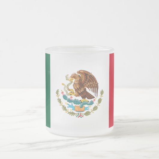 mexikanische Flagge Mattglastasse (Mittel)